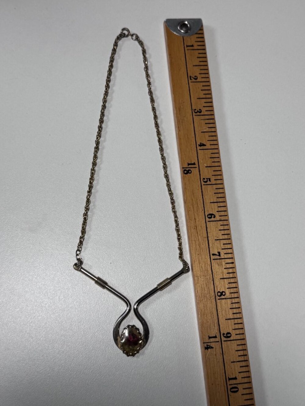 Vintage Silver Tone Floral Pendant Necklace Cottagecore Boho Retro - Picture 5 of 5